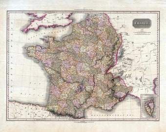 1813 Map of France