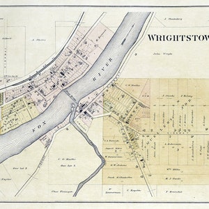 1889 Town Map of Wrightstown Brown County Wisconsin