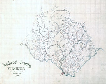 1867 Map of Amherst County Virginia