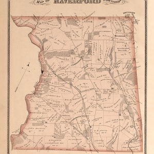 1875 Map of Haverford Township Delaware County Pennsylvania