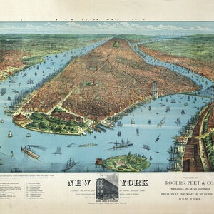 1879 Panorama-Karte von New York City