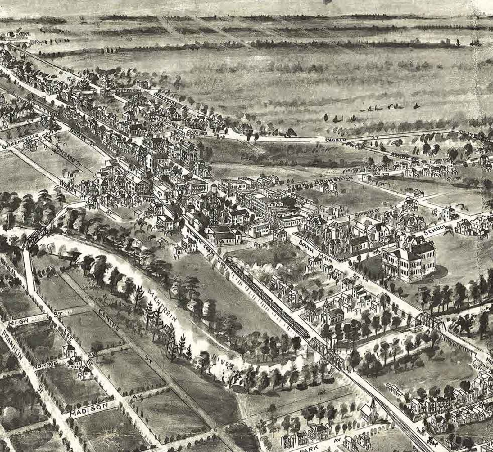1907 Panoramic Map of Emporia Virginia Etsy
