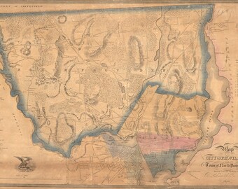 1835 Map of the city of Providence Rhode Island and North Providence