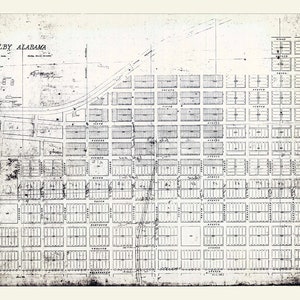 Kaart uit 1890 van Shelby Alabama
