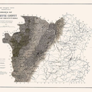 1877-Karte des Kohlefeldes im Fayette County in Pennsylvania