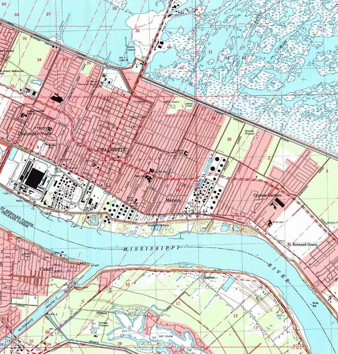 1998 Topo Map of Chalmette Louisiana LA Etsy