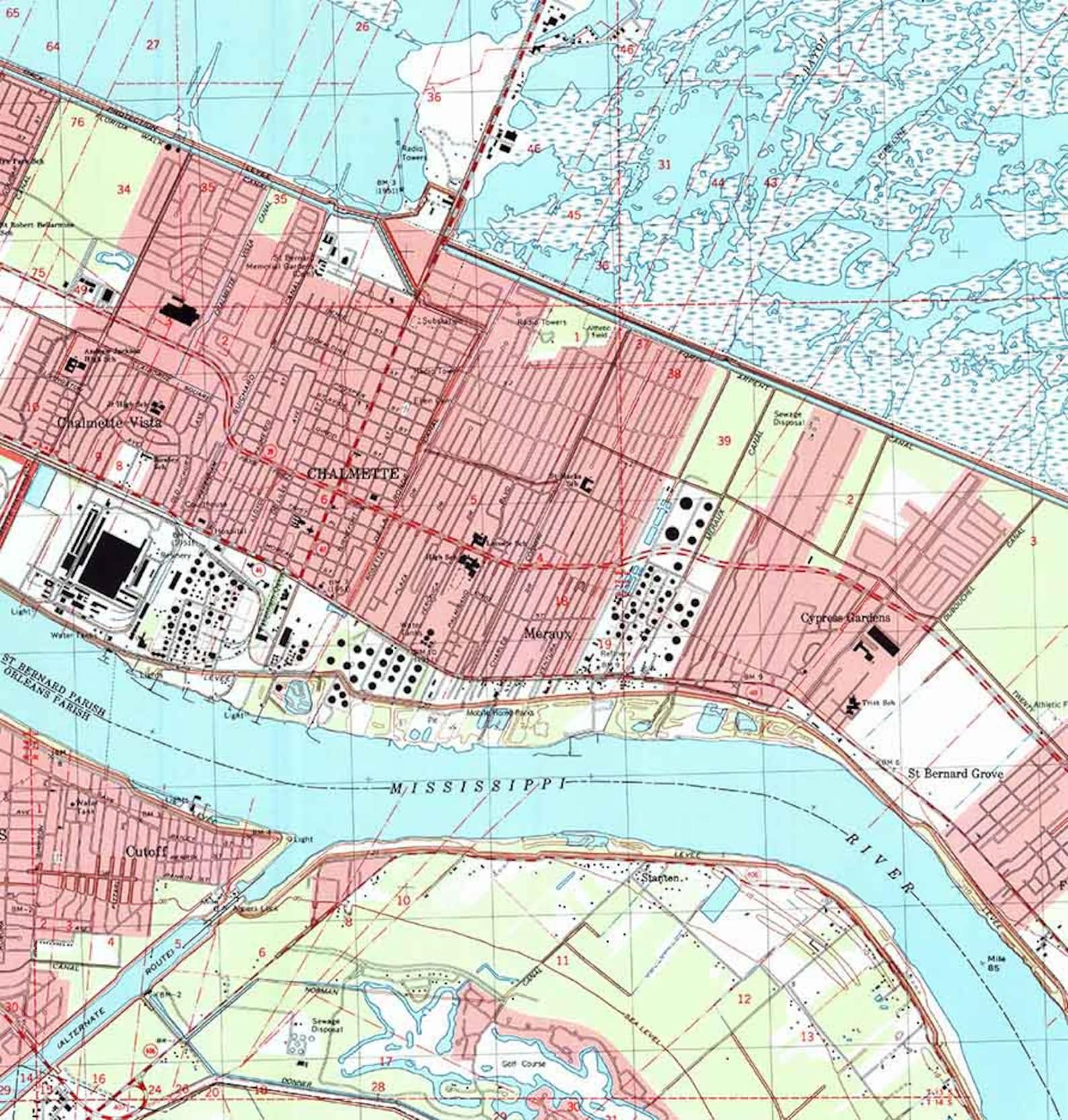 1998 Topo Map of Chalmette Louisiana LA Etsy