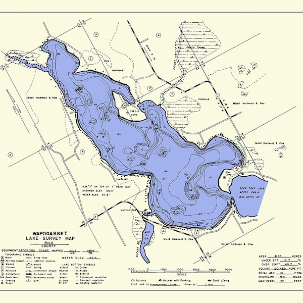 Wapogasset Lake Wi Etsy