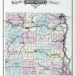 1878 Map of Houston County Minnesota
