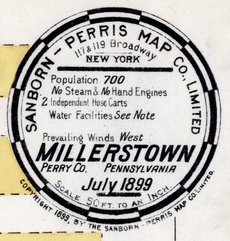 1899 Town Map of Millerstown Perry County Pennsylvania Etsy