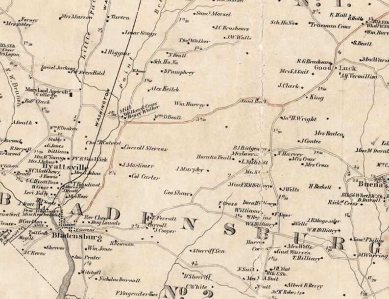 1861 Map of Prince County Maryland Upper Etsy