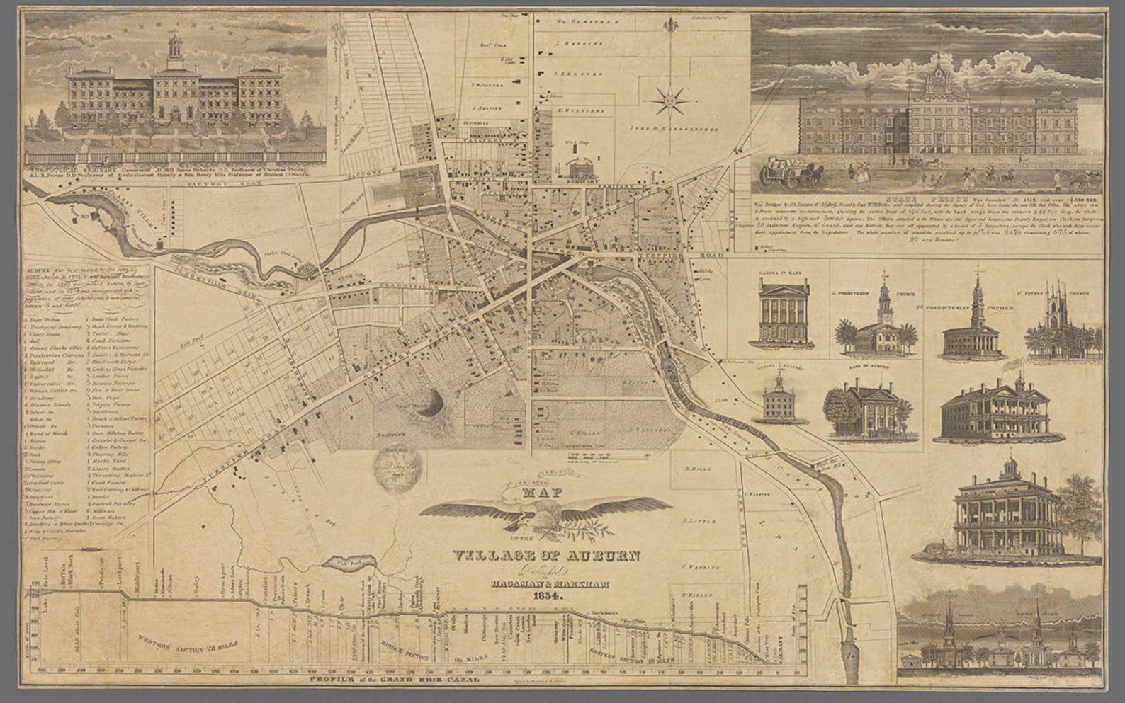 1834 Map of Auburn New York  Etsy