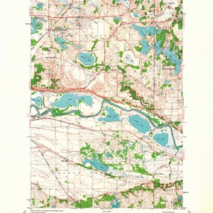 1954 Mapa topográfico del cuadrilátero de Eden Prairie Minnesota