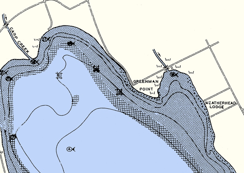 1955 Map of Burt Lake Cheboygan County Michigan Etsy