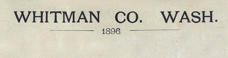 1896 Map of Whitman County Washington - Etsy