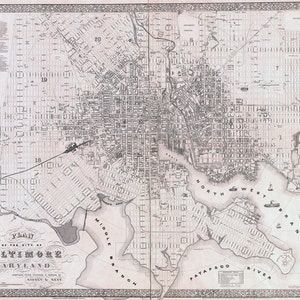 1851 Map of Baltimore Maryland