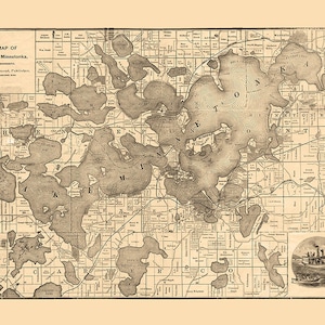 1893 Map of Lake Minnetonka Minnesota