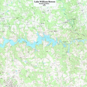 1983 Map of Lake William Bowen South Carolina