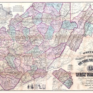1875- Karte von West Virginia