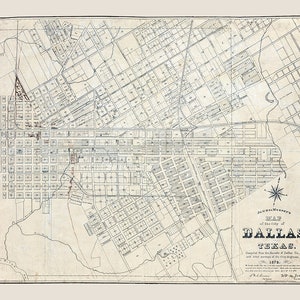1878 Map of Dallas Texas