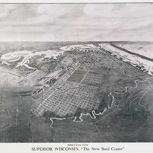 1913 Panoramakarte von Superior Wisconsin