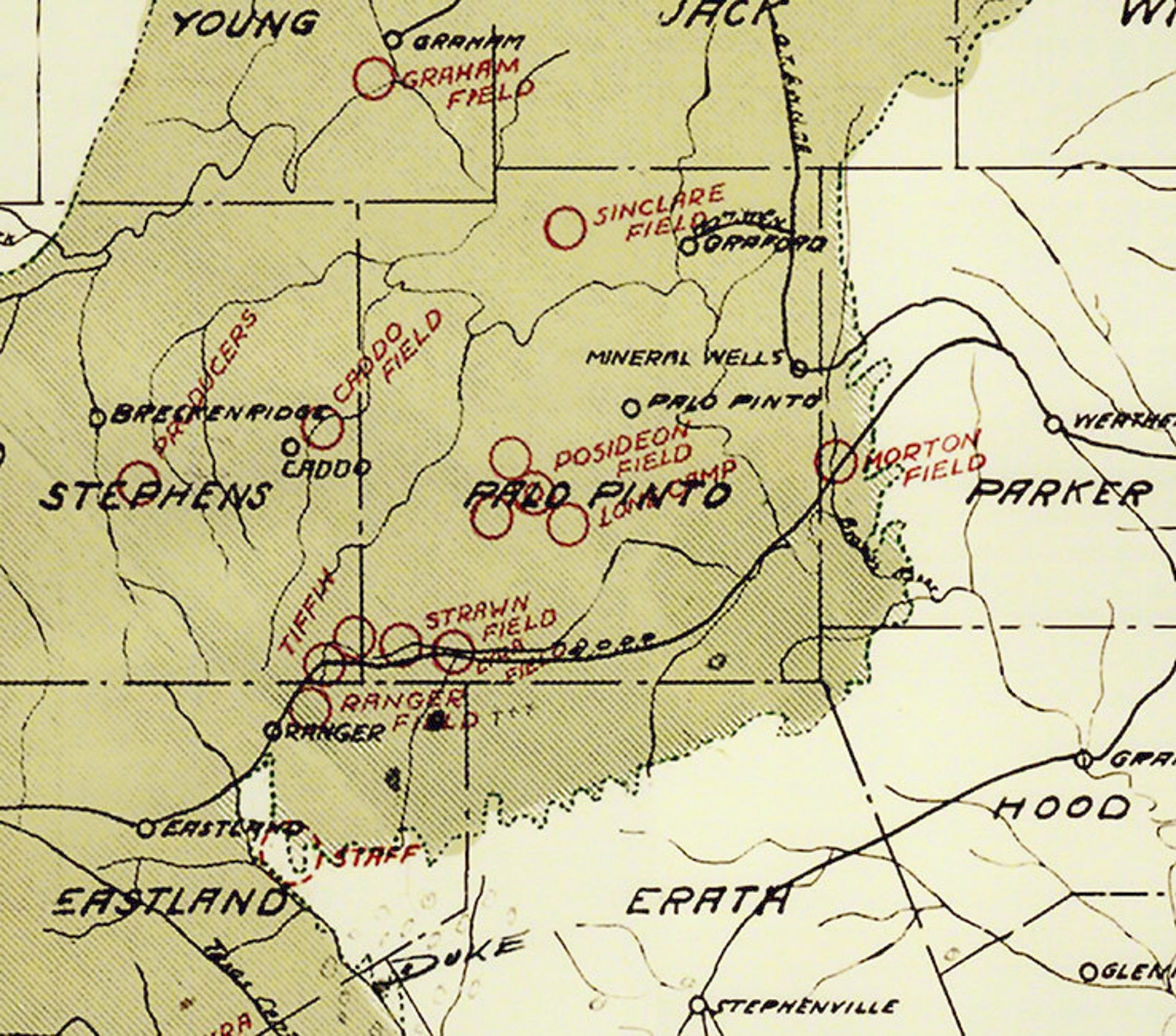 1918 Map of Central Texas Oil Fields | Etsy