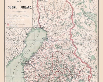 Mapa Finlandii z 1897 r.