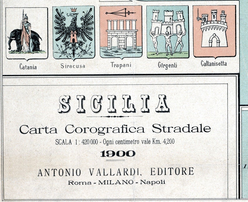 1900 Map Of Sicily Italy Etsy 1900-map-of-sicily-italy-etsy