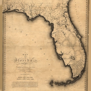 Kaart van Florida uit 1823