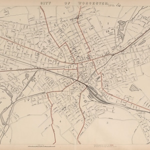 1891-Karte von Worcester Massachusetts