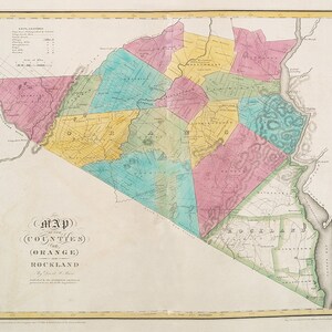 1829, carte d'Orange et du comté de Rockland, New York