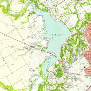 1957 Map of Waco Lake Texas