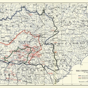 1900 Map of The Cherokee Country