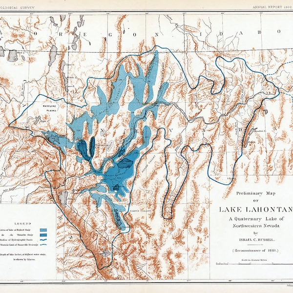 Map of Lahontan - Etsy