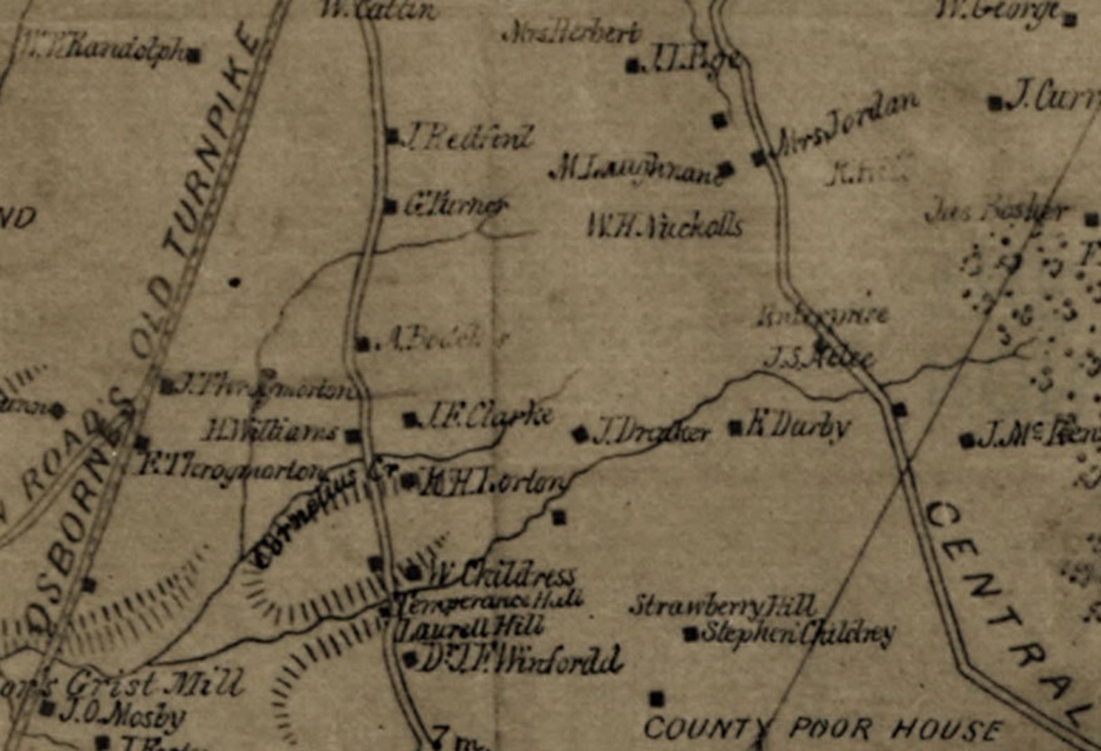 1862 Map of Henrico County Virginia Family Names Genealogy Etsy