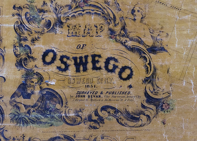 1851 Map of Oswego Oswego County New York Etsy
