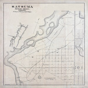 1882 Kaart van Satsuma Putnam County Florida Saint Johns River