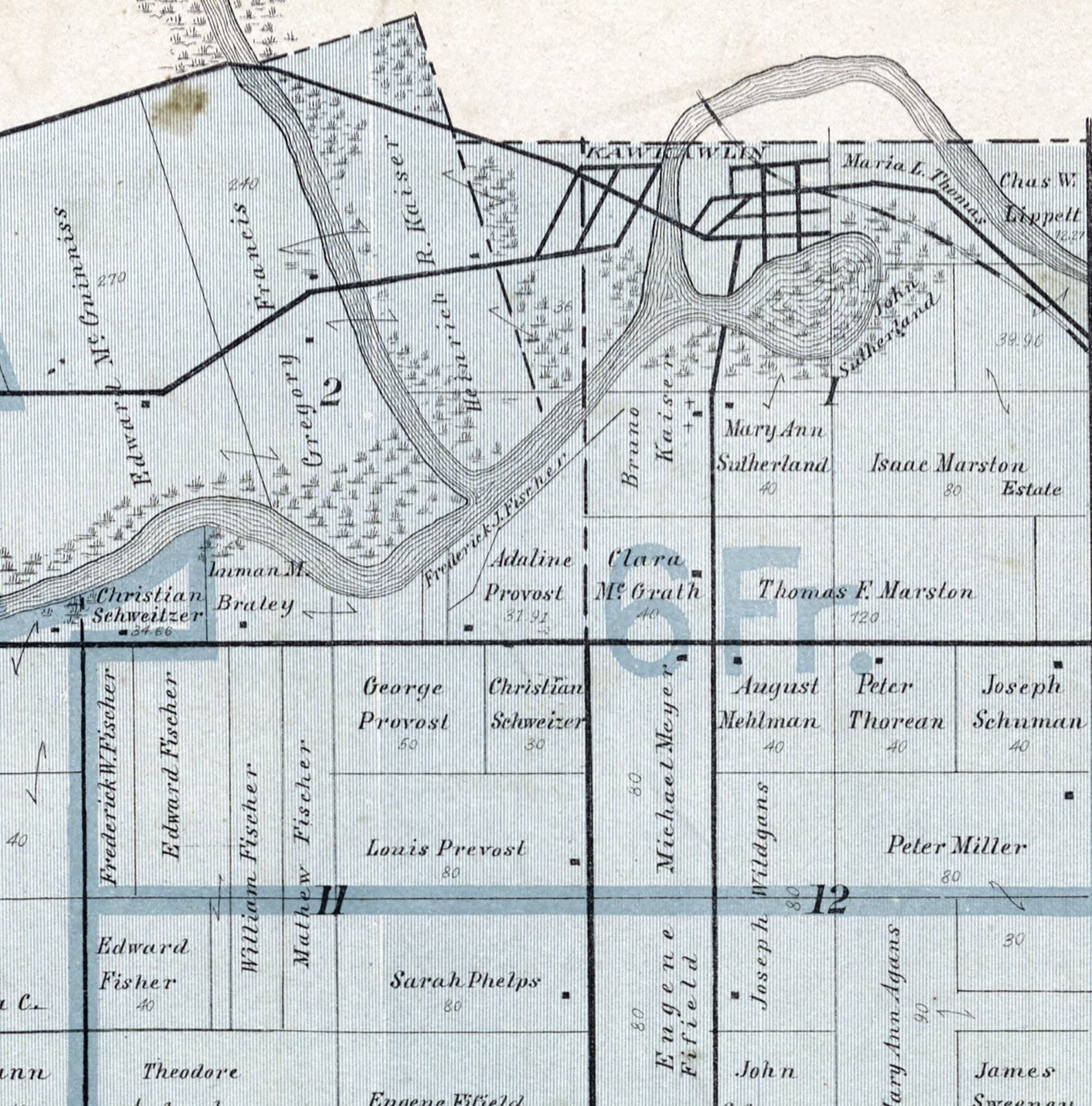 1896 Map of Monitor Township Bay County Michigan Etsy
