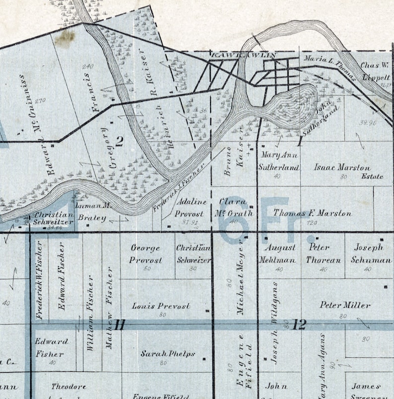 1896 Map of Monitor Township Bay County Michigan Etsy