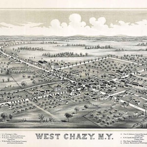 1899 Panorama-Karte von West Chazy New York