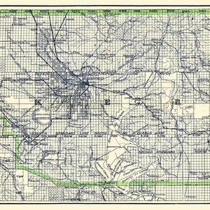 May include: A black and white map of Kern County, California. The map shows roads, towns, and other geographical features. The map is titled "Map of Kern County, Cal." and is copyrighted by "Purnett Brothers".