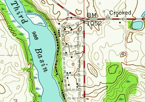 1960 Map of Crooked Lake Steuben County Indiana - Etsy