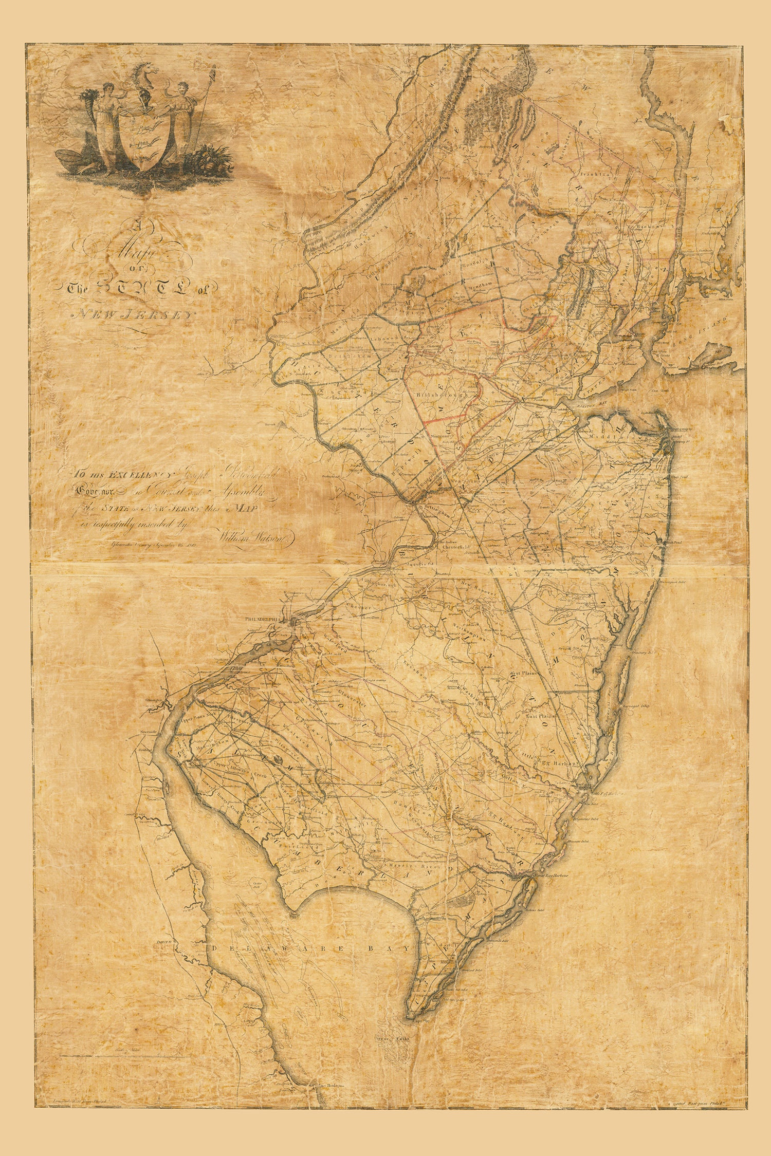 1812 Map of New Jersey