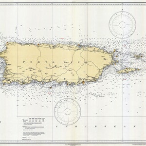 Mapa Náutico de Porto Rico e Ilhas Virgens de 1931