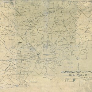 1900 Oil & Gas Karte des Boro von Washington Pennsylvania
