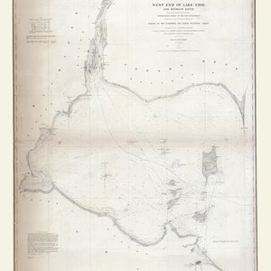 1849 Seekarte von West End des Lake Erie und Detroit River