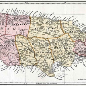 1893 Map of Jamaica
