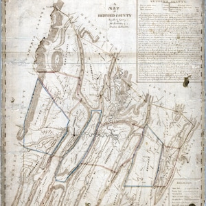 Carte 1818 du comté de Bedford en Pennsylvanie