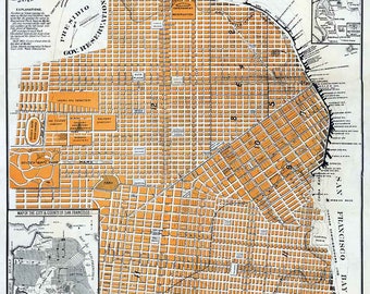 1882 Map of San Francisco Alcatraz San Mateo County