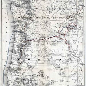 Kaart uit 1880 van Colton Township Oregon en Washington Territory